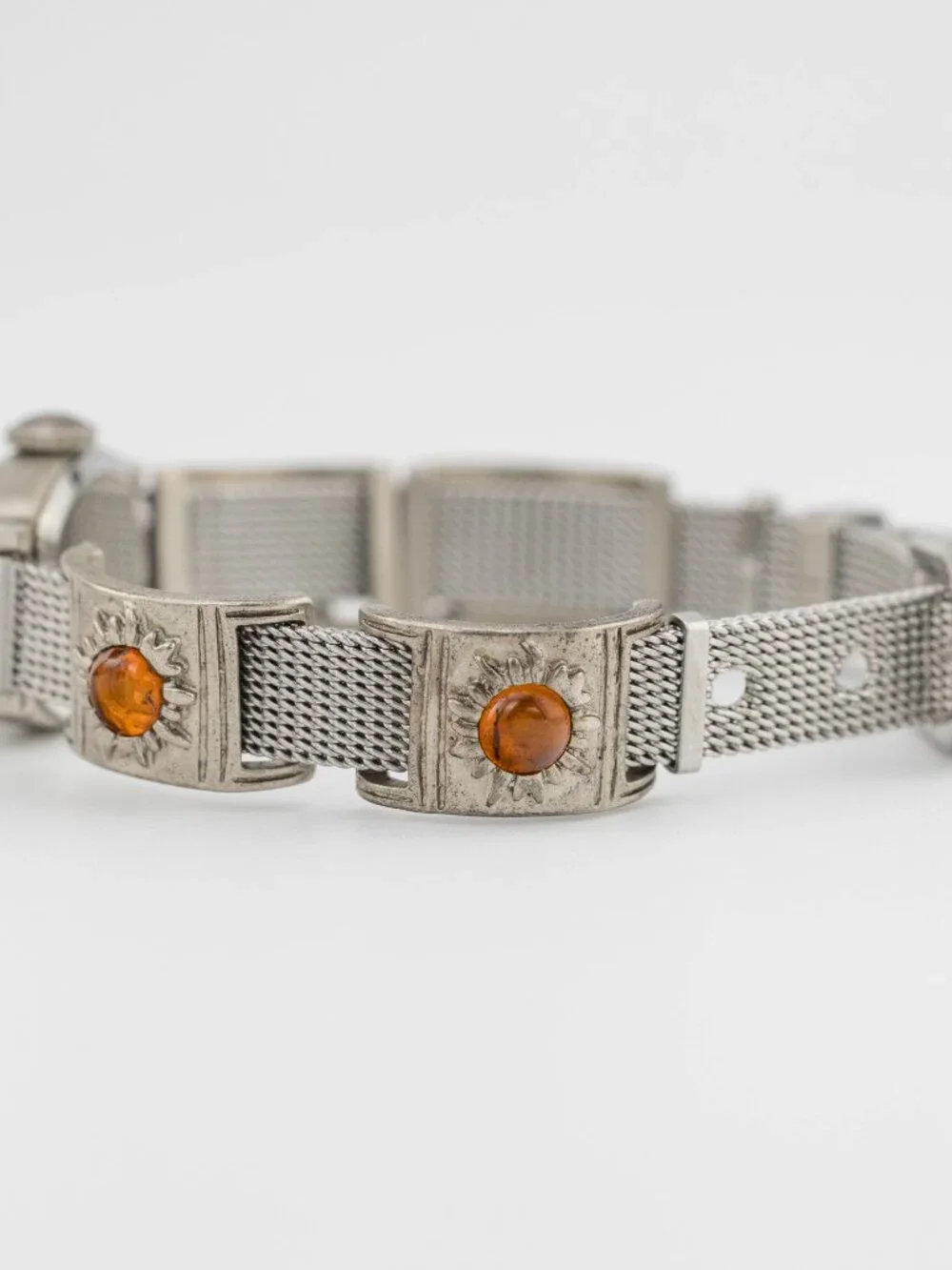 FOSSIL EC-8848 Vintage Mesh Quartz Analog Women's Watch New Battery